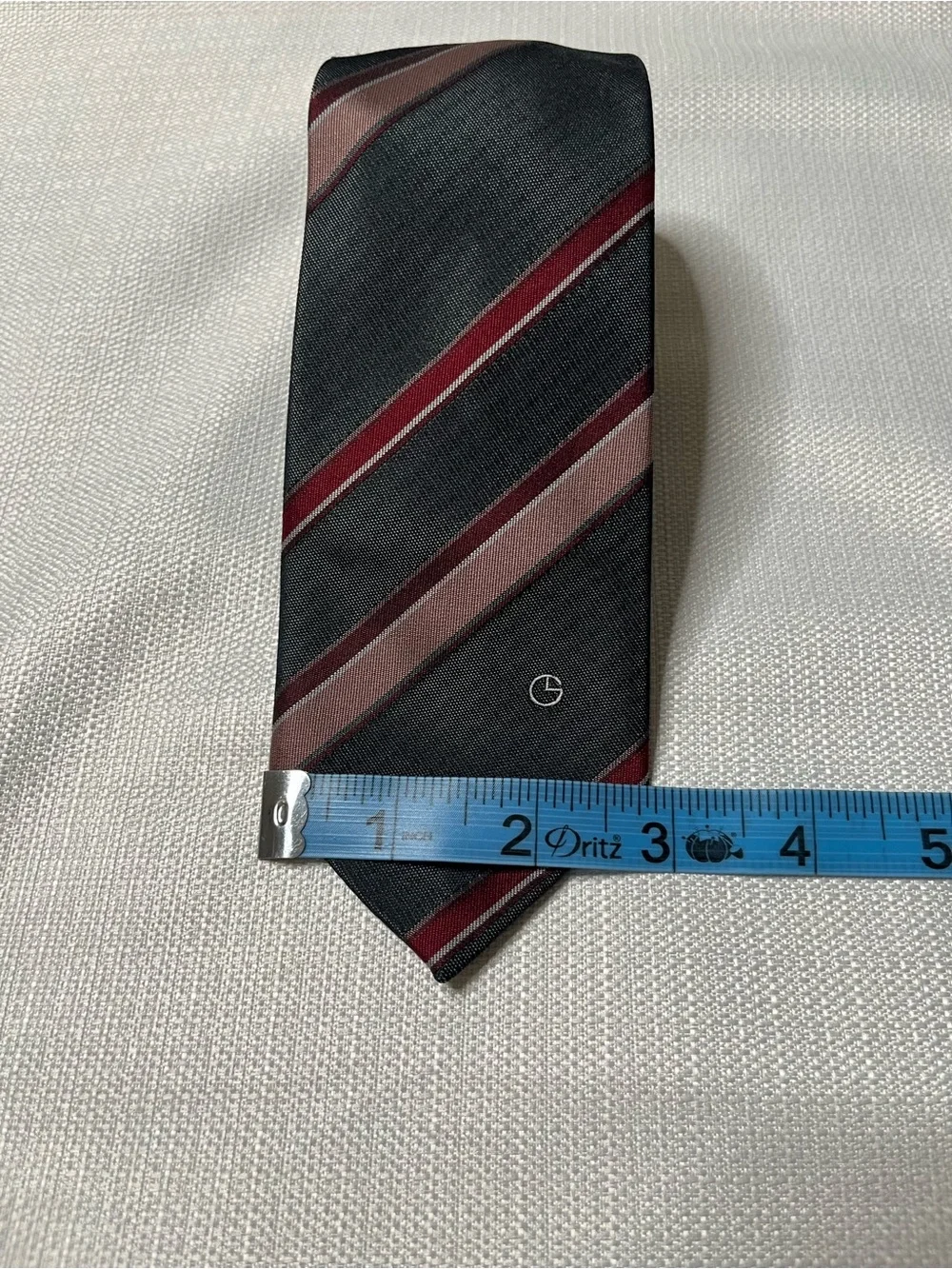 Vintage Goldlion Striped Tie Charcoal Burgundy Old Money Grandpacore Ivy League